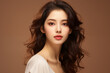 Skincare model. Makeup Model. Korean woman model with glowing skin. Skincare model.