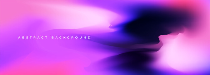 Poster - Bright multicolored holographic wide background. Abstract liquid colorful gradient creative banner. Blurred soft blend color gradation minimalist background. Vector illustration.