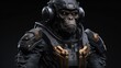 cyberpunk gorilla mercenary. Created with Generative AI.	

