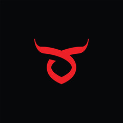 Poster - modern stylish bull head logo design