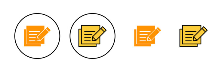 Note icon set for web and mobile app. notepad sign and symbol