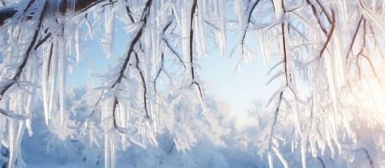 Poster - Protective ice shield on trees prevents freezing damage and icicle formation.