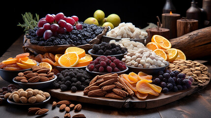 Wall Mural - christmas fruit and nuts