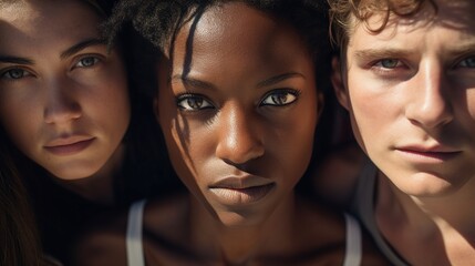 Wall Mural - A Group of People Standing Together. Diverse multicultural ethnic backgrounds concept