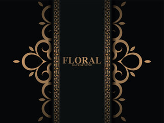 Luxury gold decorative floral frame background