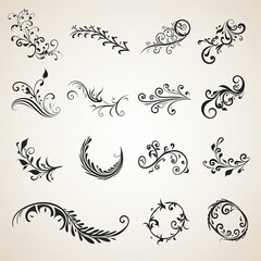  flourish vignette scroll victorian curl swirl tattoo certificate calligraphic ornamental 