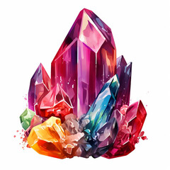 Sticker - precious jewel treasure healing diamond jewelry gem realistic violet magic artwork transparent