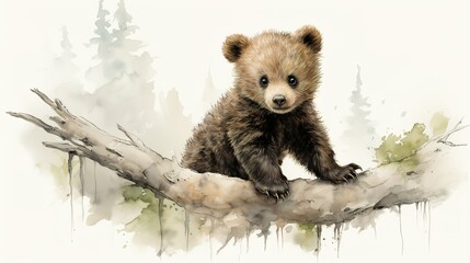 Wall Mural - brown bear cub