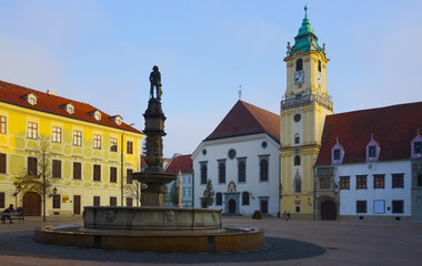 Wall Mural - Image of view on Main Square in Bratislava.