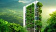 Company building forest decorate, Green company zero carbon.