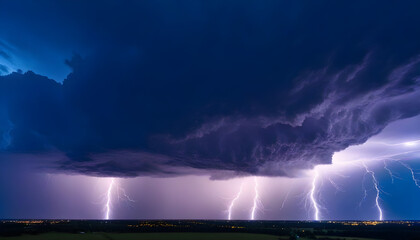 Wall Mural - lightning in the city