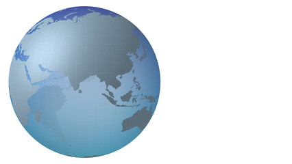 Wall Mural - Layout of globe white background for breaking news, world news, global coverage, international broadcast graphics, modern technology, and global information presentation in digital media network