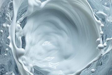 Wall Mural - Generative AI Image of Fresh Pure Milk Background with Blank Space