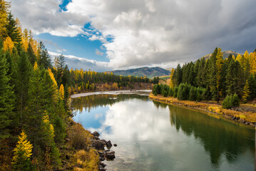 Peaceful River Bend In Glacier National Park