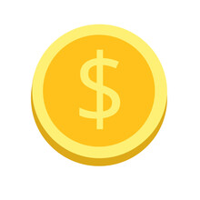 Golden Coin Icon Isolated On White Transparent Background Money Dollar Currency Finance Bank Wealth Investment Business Financial Minimalism