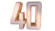 Gold glossy 3d number 40