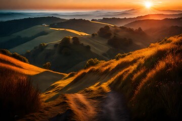 Wall Mural - Mountain During sunset beautiful natural landscape in the summer time..