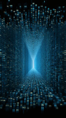 Vertical illustration background with an infinite amount of computer code , representing computer science network and coding