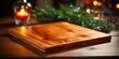 Wooden board on a napkin, ready for cooking.
