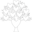 Love tree christmas coloring page for adults