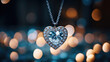 Silver necklace featuring a diamond heart pendant. An ideal accessory for weddings, anniversaries, or any moment you want to express romance.