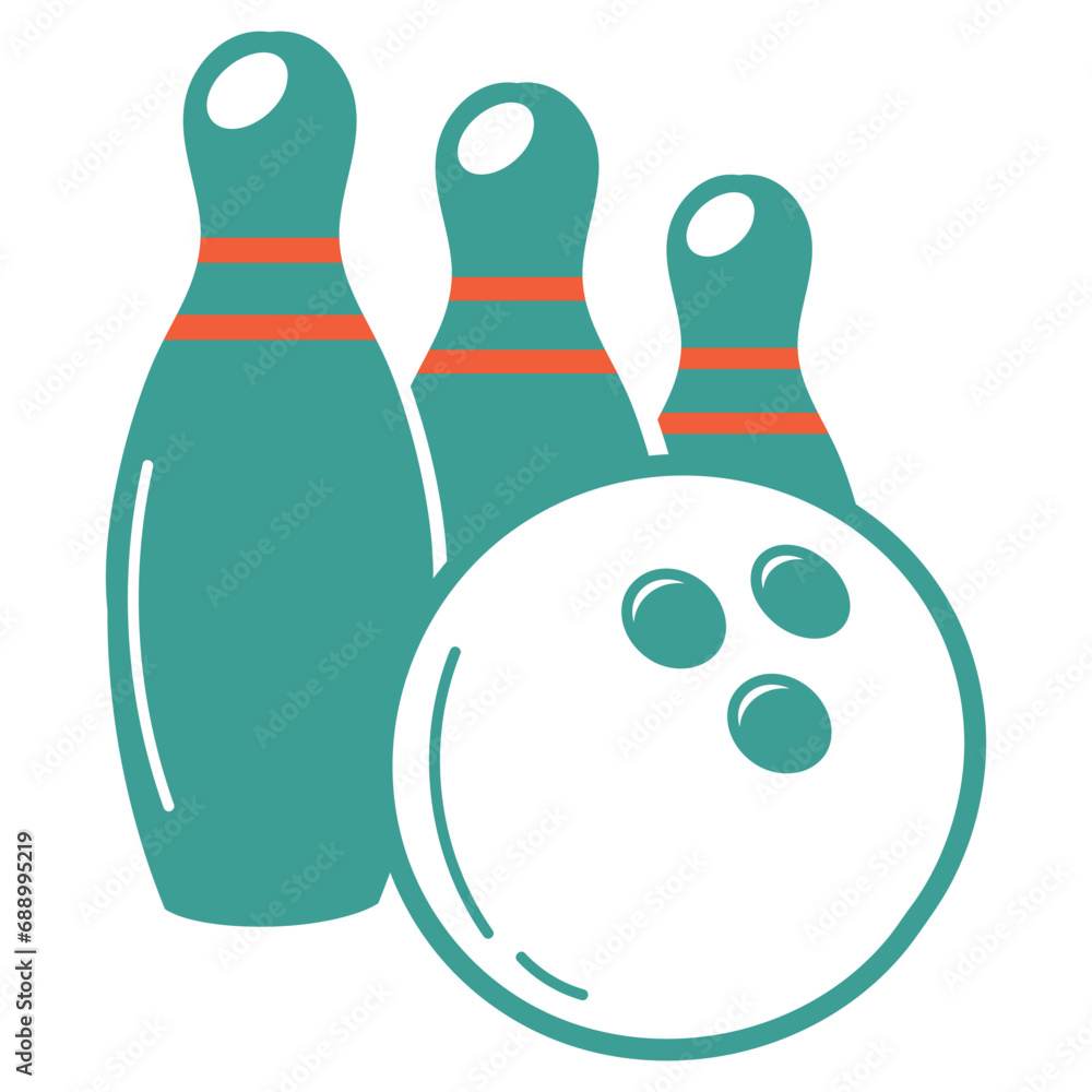 bowling set vector element illustration