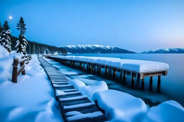 Poster - bench in the snow