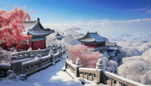 Ancient Buildings In China In The Winter Season