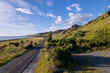 aeriel view of mountain road in new zealand
