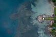 aerial view of the ocean near island