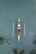 aerial view of boat in the ocean