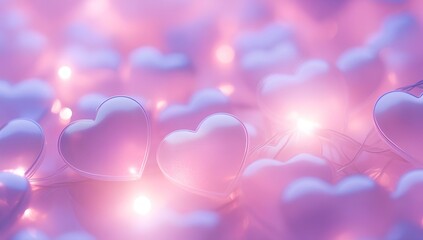 Wall Mural - pink hearts, romantic background for valentine's day.