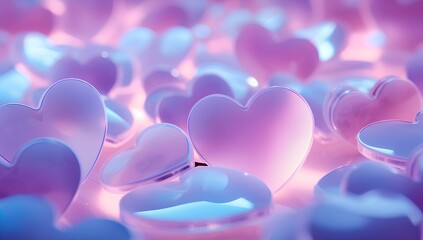 Wall Mural - pink hearts, romantic background for valentine's day.