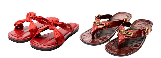 Sticker - A pair of samurai sandals on a white transparent background