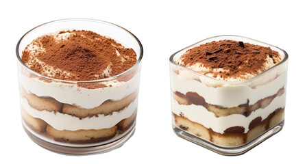 Wall Mural -  Isolated Tiramisu Dessert on White Background