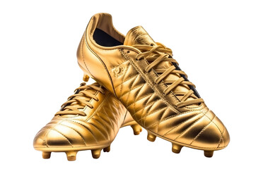 Wall Mural - Pair of golden football boots, cut out