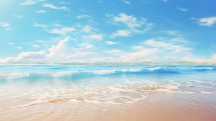 Wall Mural - Blue With Sea Sand - Beach Summer Defocused Background With Glittering Of Sunlights