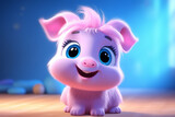 Fototapeta Dziecięca - 3d character of a cute pig in children's style