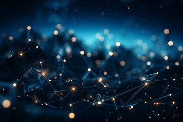Poster - A constellation of abstract shapes representing interconnected medical data points, illustrating the vastness of healthcare information.