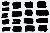 Fototapeta Pokój dzieciecy - Set of brushes. Black brush stroke. Text frames and grunge patches.
