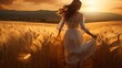 Greek Goddess of Agriculture Amidst Golden Wheat Fields