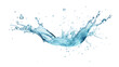 © venusvi - Clear blue water splashes and waves with drops. Vector liquid splash with drops. Realistic isolated 3D element. Isolated on clear background, PNG file.