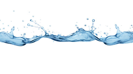 Leinwandbilder - Clear blue water splashes and waves with drops. Vector liquid splash with drops. Realistic isolated 3D element. Isolated on clear background, PNG file.