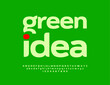 © Popskraft - Vector eco concept Green Idea with creative Alphabet Letters and Numbers set. Modern trendy Font