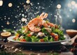seafood salad, exploding ingredients
