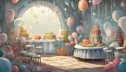 Wall Mural - Birthday Card Background 