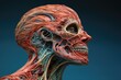 3D illustration of a human skeleton model showing the vascular system, 3d illustrated human body, AI Generated