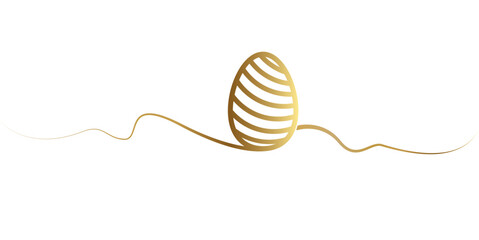 Wall Mural - 
Easter egg line art in gold colo
