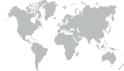  Grey blank world map.
