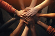 © Nijieimu - No room for racism, Many hands of different races and ethnicities. United for equality
